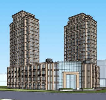 新古典商住综合楼su模型