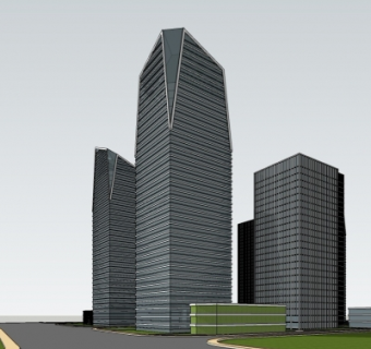 现代办公楼su模型