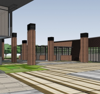 新中式商业会所su模型