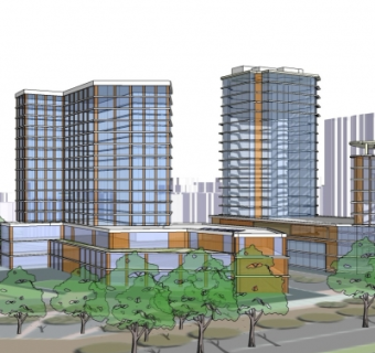 现代办公楼su模型