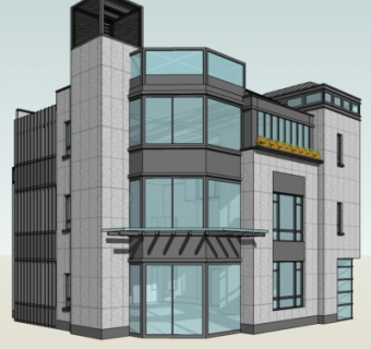 现代旅馆su模型