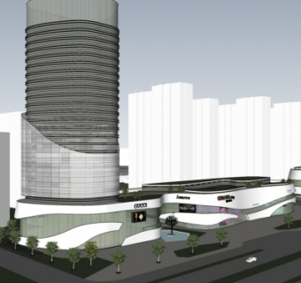 现代办公楼su模型