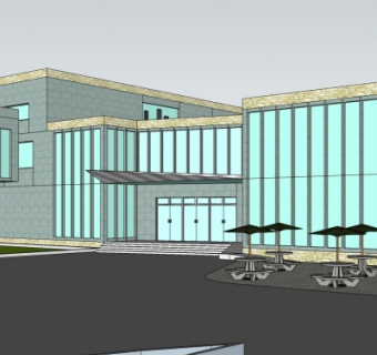 现代办公楼su模型