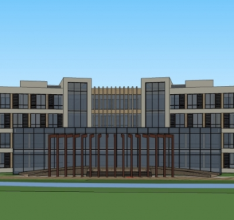 现代酒店su模型