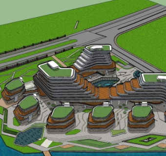 现代办公楼su模型