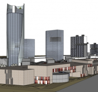 现代商业综合体su模型