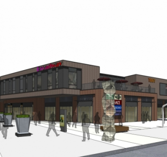 现代商业街su模型