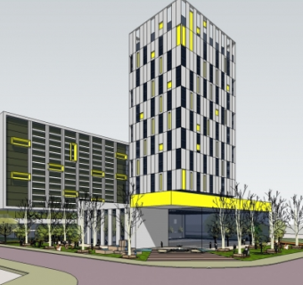 现代写字楼su模型