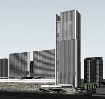 现代办公楼su模型