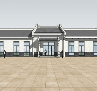 中式会所su模型