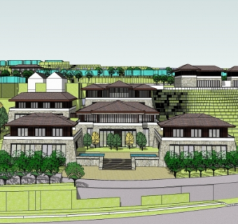 中式休闲会所su模型