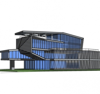 现代办公楼su模型