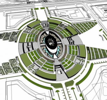 现代广场规划su模型