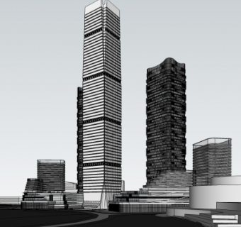 现代办公楼su模型