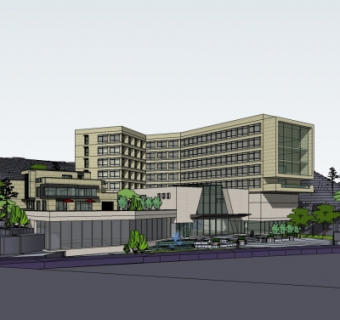 现代酒店su模型