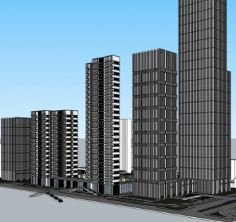 现代办公楼su模型