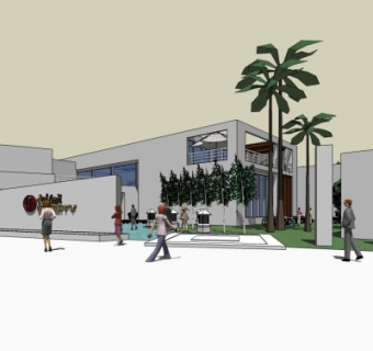 现代休闲会所su模型