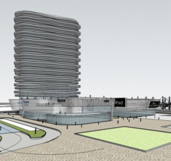 现代办公楼su模型