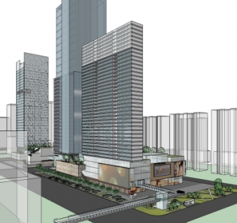 现代办公楼su模型