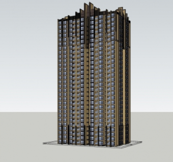 新古典公寓楼su模型