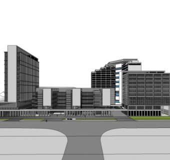 现代写字楼su模型