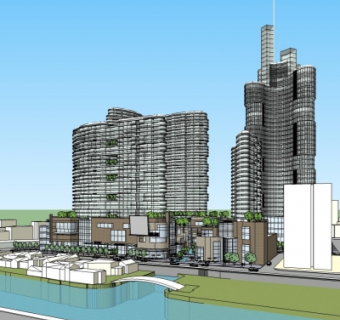 现代写字楼su模型