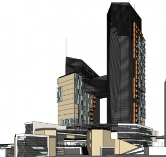 现代写字楼su模型