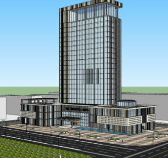 现代酒店su模型