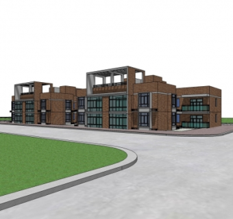 现代宿舍楼su模型