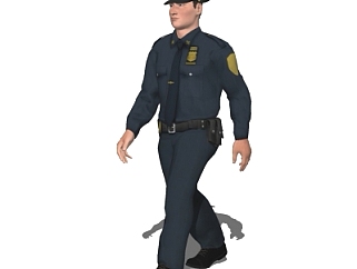 现代警察人物su模型