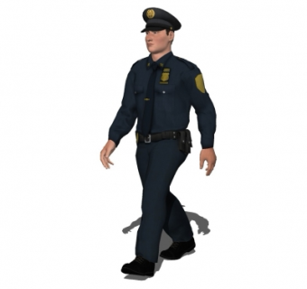 现代警察人物su模型