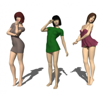 现代女士su模型