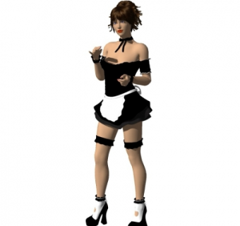 现代女仆人物su模型