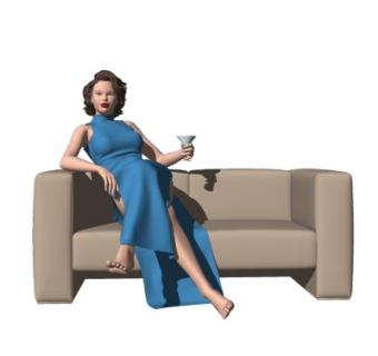 现代女士su模型