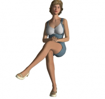 现代女士su模型