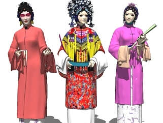 中式京剧花旦su模型