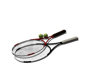 现代网球球拍组合su模型