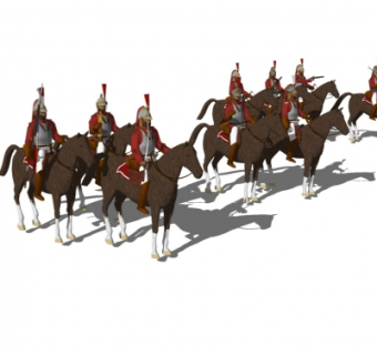 现代骑兵组合su模型