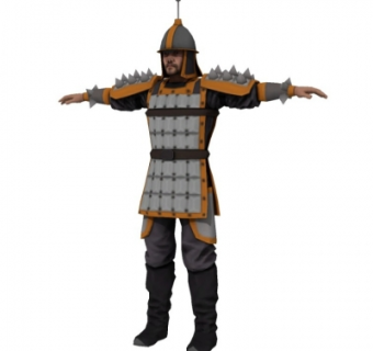 中式清代将军su模型