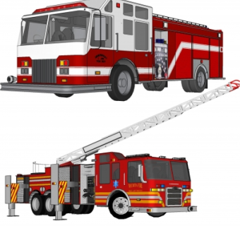 现代消防车su模型