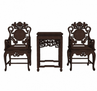 中式实木圈椅su模型