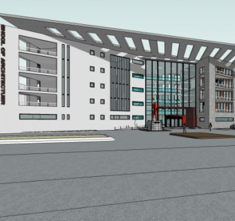 现代图书馆su模型