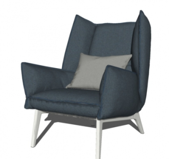 现代布艺休闲椅su模型