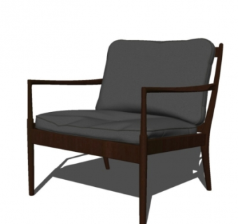 现代皮革休闲椅su模型