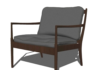 现代皮革休闲椅su模型