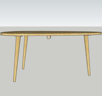 现代三角餐桌su模型