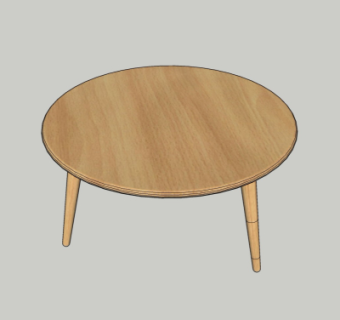 现代圆桌su模型