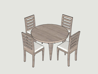 现代<em>圆形餐桌</em>椅su模型
