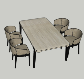 现代餐桌椅su模型