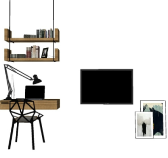 北欧书桌椅su模型